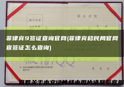 菲律宾9签证查询官网(菲律宾移民局官网查签证怎么查询)缩略图