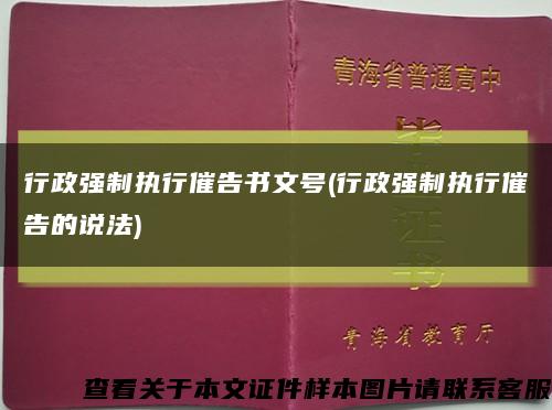 行政强制执行催告书文号(行政强制执行催告的说法)缩略图