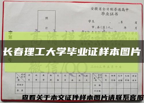 长春理工大学毕业证样本图片缩略图