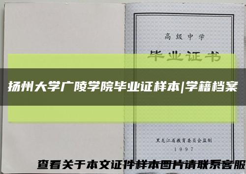 扬州大学广陵学院毕业证样本|学籍档案缩略图