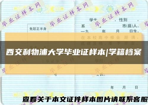 西交利物浦大学毕业证样本|学籍档案缩略图