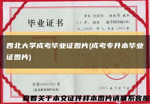 西北大学成考毕业证图片(成考专升本毕业证图片)缩略图