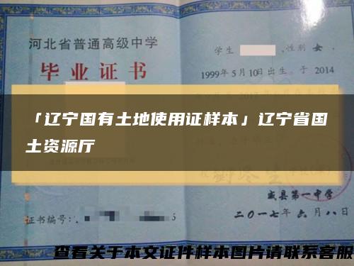 「辽宁国有土地使用证样本」辽宁省国土资源厅缩略图