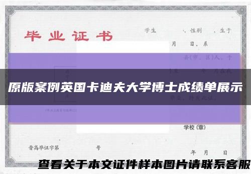 原版案例英国卡迪夫大学博士成绩单展示缩略图