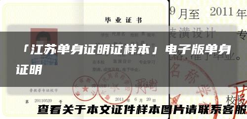 「江苏单身证明证样本」电子版单身证明缩略图