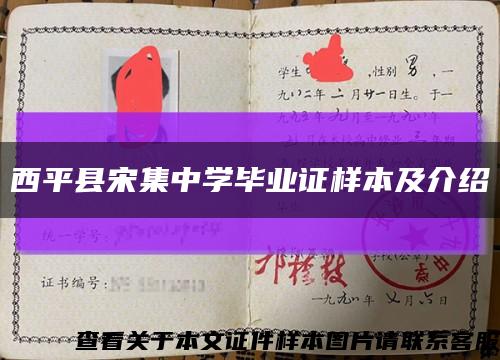 西平县宋集中学毕业证样本及介绍缩略图