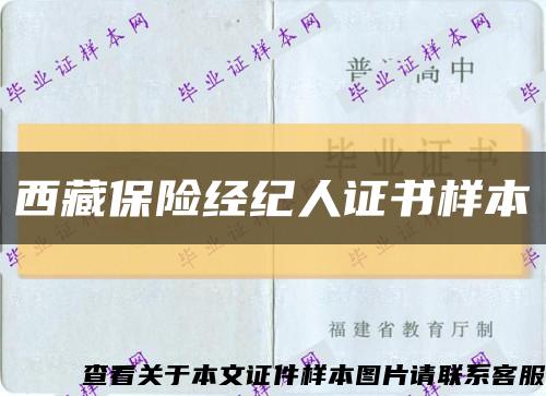 西藏保险经纪人证书样本缩略图