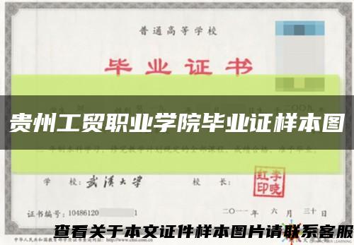 贵州工贸职业学院毕业证样本图缩略图