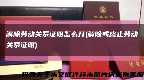 解除劳动关系证明怎么开(解除或终止劳动关系证明)缩略图