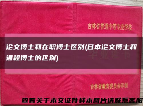 论文博士和在职博士区别(日本论文博士和课程博士的区别)缩略图