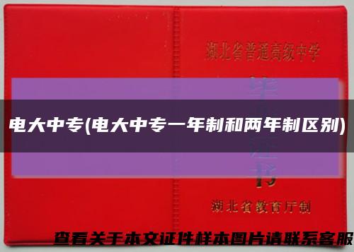 电大中专(电大中专一年制和两年制区别)缩略图