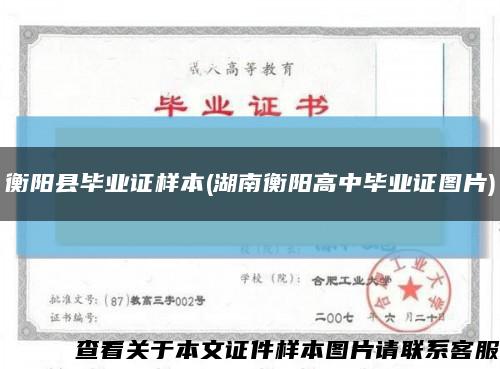 衡阳县毕业证样本(湖南衡阳高中毕业证图片)缩略图