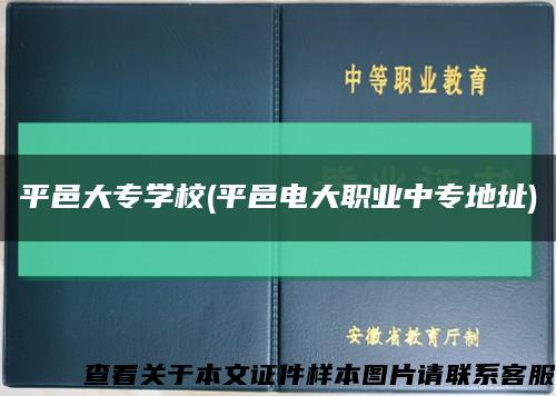 平邑大专学校(平邑电大职业中专地址)缩略图