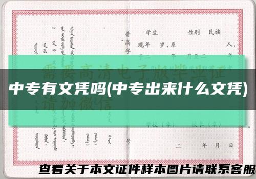 中专有文凭吗(中专出来什么文凭)缩略图