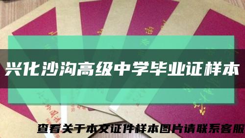 兴化沙沟高级中学毕业证样本缩略图