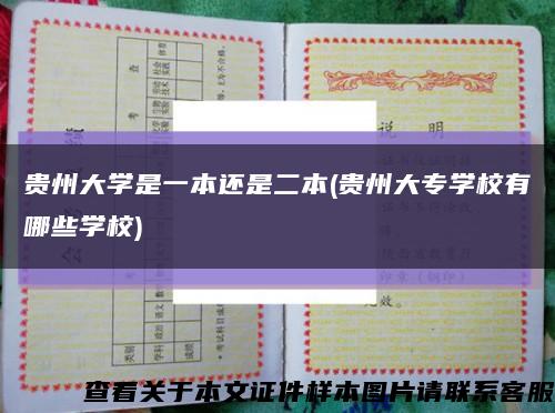 贵州大学是一本还是二本(贵州大专学校有哪些学校)缩略图