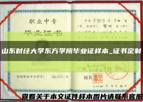 山东财经大学东方学院毕业证样本_证书定制缩略图