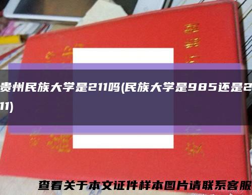 贵州民族大学是211吗(民族大学是985还是211)缩略图