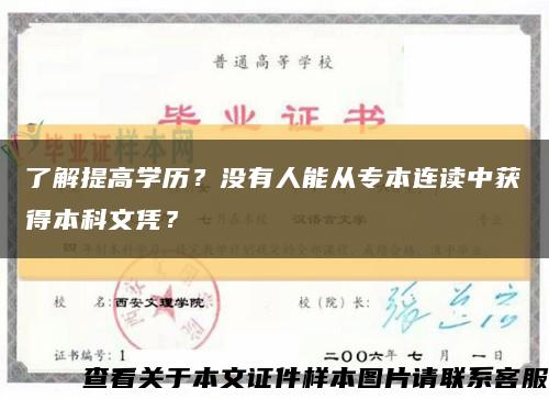 了解提高学历？没有人能从专本连读中获得本科文凭？缩略图