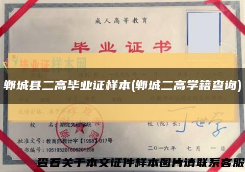 郸城县二高毕业证样本(郸城二高学籍查询)缩略图