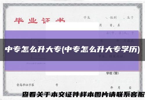 中专怎么升大专(中专怎么升大专学历)缩略图
