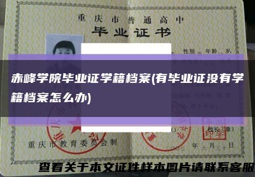 赤峰学院毕业证学籍档案(有毕业证没有学籍档案怎么办)缩略图