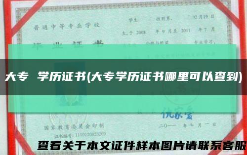 大专 学历证书(大专学历证书哪里可以查到)缩略图