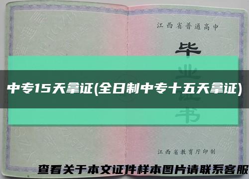 中专15天拿证(全日制中专十五天拿证)缩略图