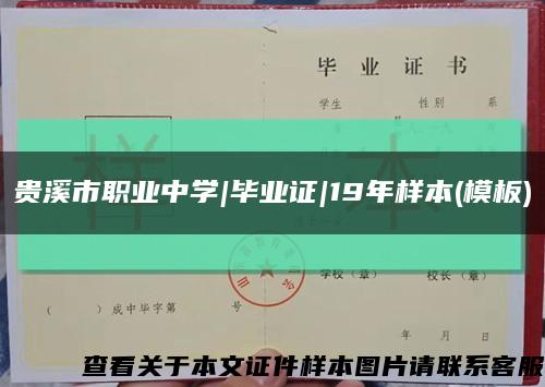 贵溪市职业中学|毕业证|19年样本(模板)缩略图