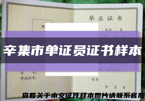 辛集市单证员证书样本缩略图