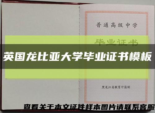 英国龙比亚大学毕业证书模板缩略图