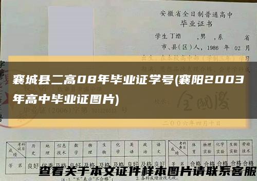 襄城县二高08年毕业证学号(襄阳2003年高中毕业证图片)缩略图