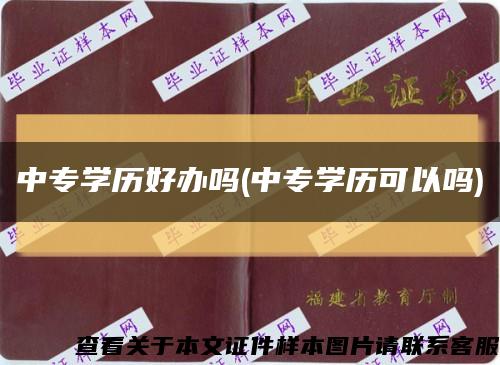 中专学历好办吗(中专学历可以吗)缩略图