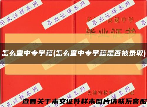 怎么查中专学籍(怎么查中专学籍是否被录取)缩略图