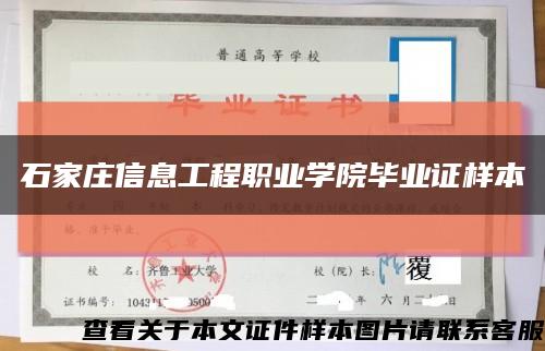 石家庄信息工程职业学院毕业证样本缩略图