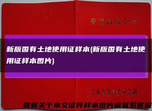 新版国有土地使用证样本(新版国有土地使用证样本图片)缩略图