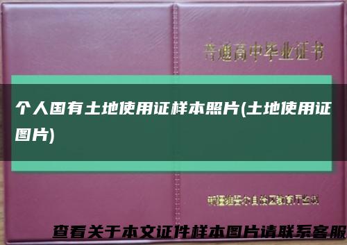 个人国有土地使用证样本照片(土地使用证图片)缩略图