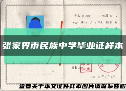 张家界市民族中学毕业证样本缩略图