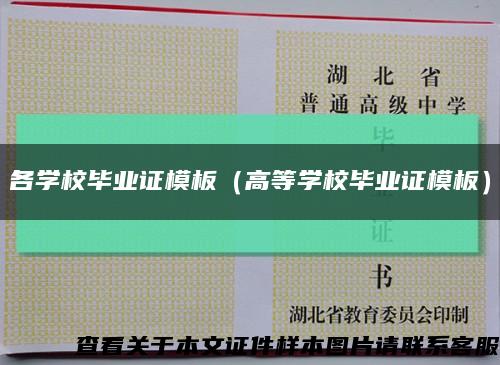 各学校毕业证模板（高等学校毕业证模板）缩略图