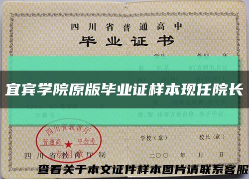 宜宾学院原版毕业证样本现任院长缩略图