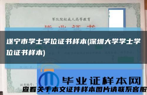 遂宁市学士学位证书样本(深圳大学学士学位证书样本)缩略图