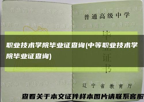 职业技术学院毕业证查询(中等职业技术学院毕业证查询)缩略图