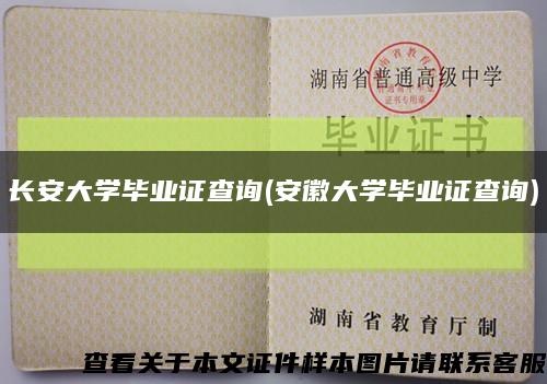 长安大学毕业证查询(安徽大学毕业证查询)缩略图