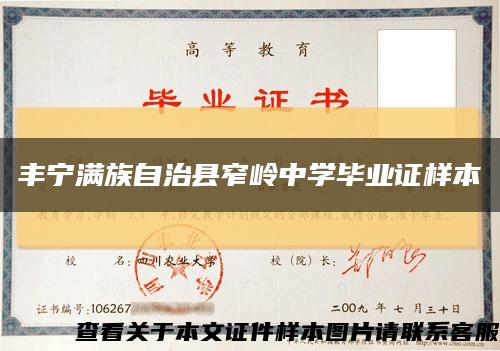 丰宁满族自治县窄岭中学毕业证样本缩略图