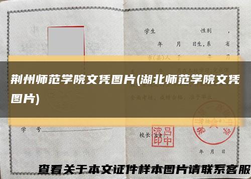 荆州师范学院文凭图片(湖北师范学院文凭图片)缩略图