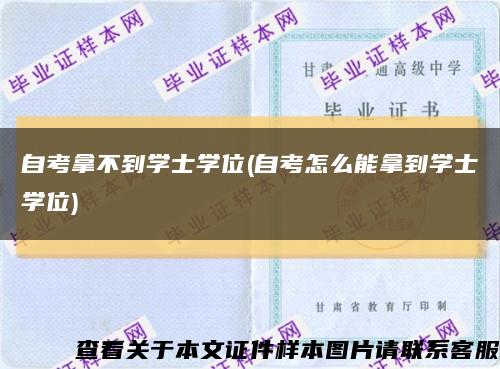 自考拿不到学士学位(自考怎么能拿到学士学位)缩略图