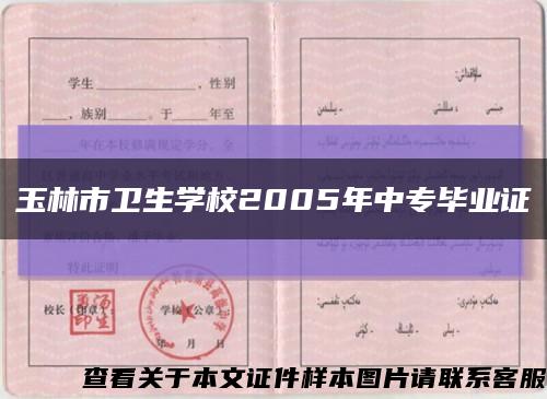 玉林市卫生学校2005年中专毕业证缩略图