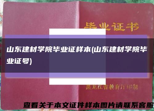 山东建材学院毕业证样本(山东建材学院毕业证号)缩略图