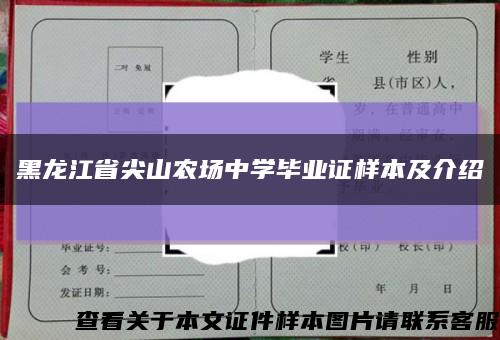 黑龙江省尖山农场中学毕业证样本及介绍缩略图