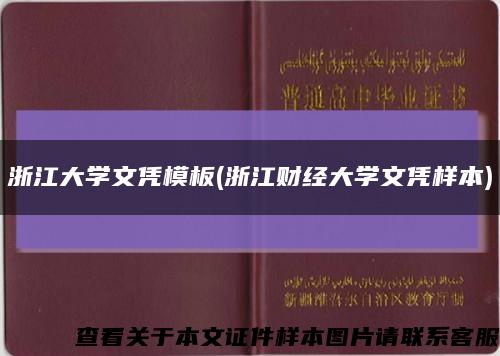 浙江大学文凭模板(浙江财经大学文凭样本)缩略图